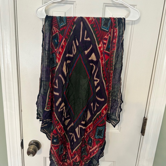 Two Colorful Geometric Patterned Scarves - Picture 5 of 7